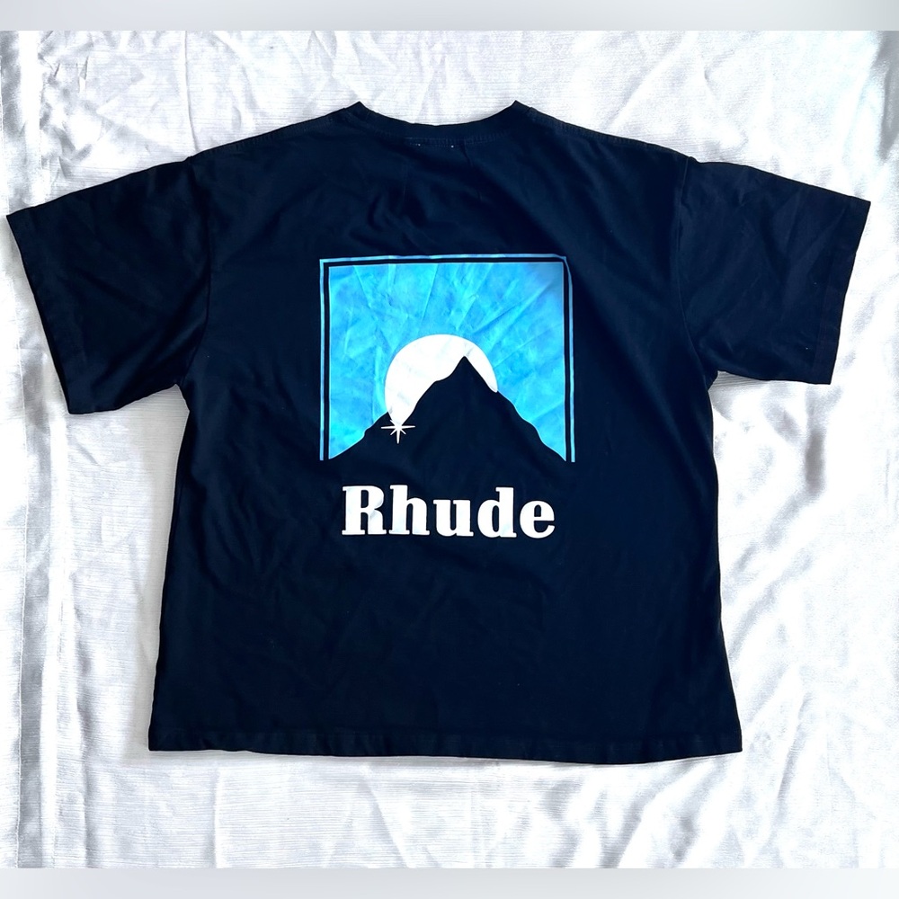 Rhude Moonlight Graphic Tee Men’s Sz L Black 100% Cotton Made in USA